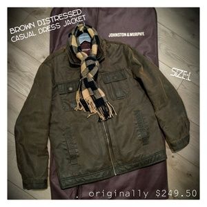 Johnston & Murphy Brown Distressed Coat